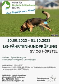 Landesgruppen-Fährtenhundprüfung in Hörstel